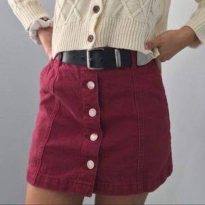 Forever 21 Maroon Denim Skirt